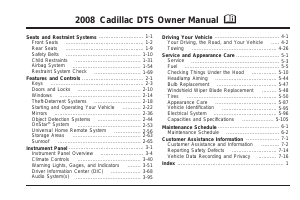 Manual Cadillac DTS Sedan (2008)