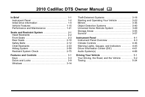 Manual Cadillac DTS Sedan (2010)