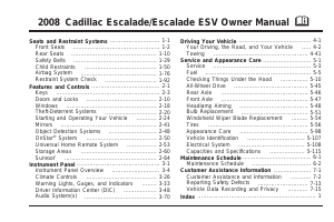 Manual Cadillac Escalade ESV (2008)