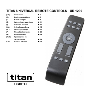 Mode d’emploi Titan UR 1200 Télécommande