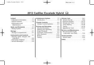 Manual Cadillac Escalade Hybrid (2012)