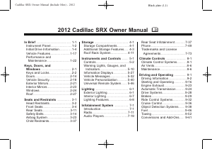 Manual Cadillac SRX Crossover (2012)