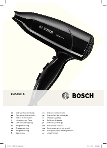 Manuale Bosch PHD2511B BlackStyle Asciugacapelli