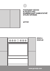 Manuál Gorenje K52CLB Sporák