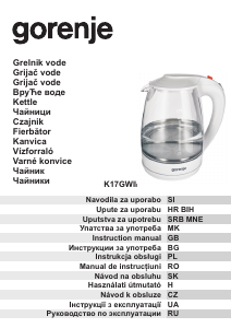 Návod Gorenje K17GWII Kanvica