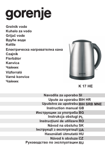 Manual Gorenje K17HE Kettle