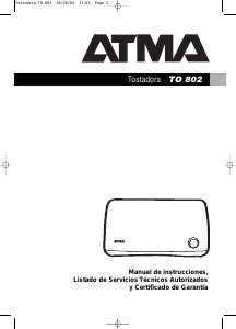 Manual de uso Atma TO802 Tostador