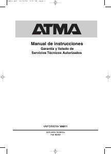 Manual de uso Atma VA811 Vaporera