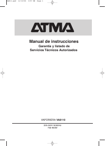 Manual de uso Atma VA8110 Vaporera
