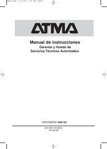 Manual de uso Atma VA8120 Vaporera