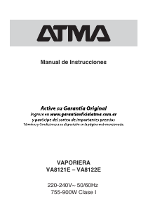 Manual de uso Atma VA8121E Vaporera
