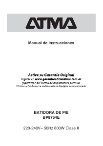 Manual de uso Atma BP8754E Batidora de pie