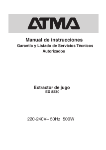 Manual de uso Atma EX8230 Licuadora
