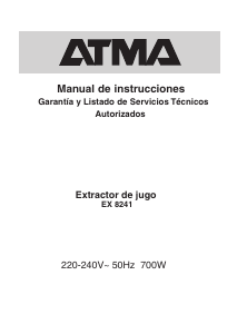 Manual de uso Atma EX8241 Licuadora