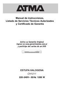 Manual de uso Atma CH1211 Calefactor