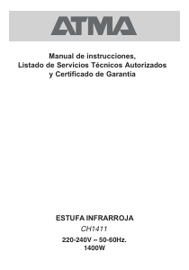 Manual de uso Atma CH1411 Calefactor