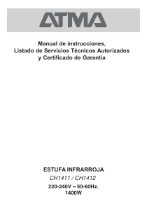 Manual de uso Atma CH1412 Calefactor