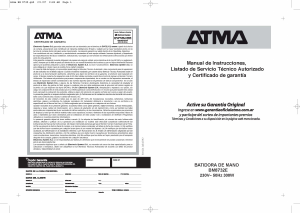 Manual de uso Atma BM8732E Batidora de varillas