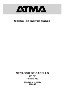 Manual de uso Atma SP 894 Secador de pelo