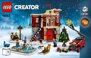 Rokasgrāmata Lego set 10263 Creator Ziemas ciemata ugunsdzēsēju depo