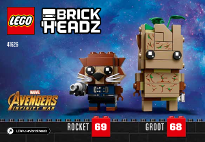 Manual de uso Lego set 41626 Brickheadz Groot y Rocket