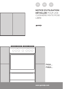 Mode d’emploi Gorenje K6120WH Cuisinière
