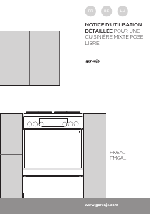 Mode d’emploi Gorenje K6350WA Cuisinière