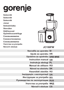 Használati útmutató Gorenje JC150FW Gyümölcscentrifuga