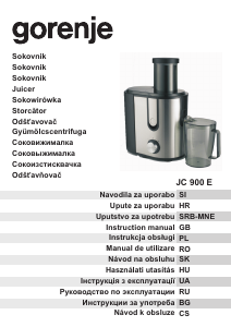 Manuál Gorenje JC900E Odšťavňovač