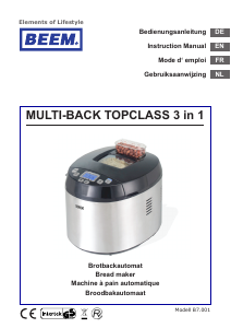 Manual Beem B7.001 Multi-Back Topclass 3in1 Bread Maker