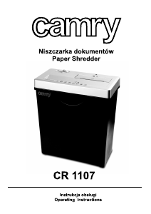 Manual Camry CR 1107 Paper Shredder