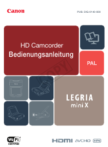 Bedienungsanleitung Canon LEGRIA mini X Camcorder