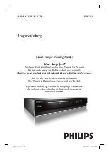 Brugsanvisning Philips BDP7100 Blu-ray afspiller