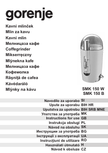 Instrukcja Gorenje SMK150 Młynek do kawy