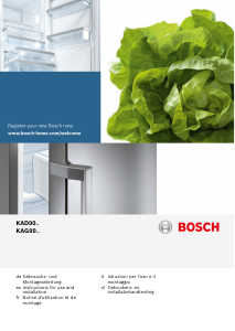 Manual Bosch KAG90AI20G Fridge-Freezer