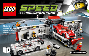 Handleiding Lego set 75876 Speed Champions Porsche 919 Hybrid en 917K pitstraat