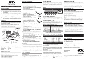 Manual A and D Medical UA-101 Blood Pressure Monitor