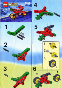 Bruksanvisning Lego set 3054 Technic Motorcykel