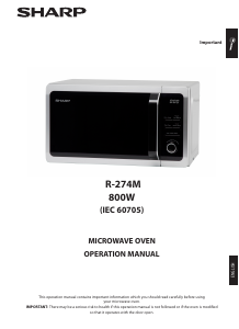 Manual Sharp R-274WM Microwave