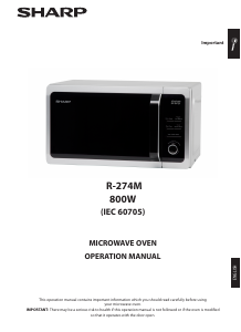 Manual Sharp R-274KM Microwave