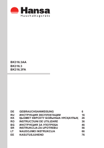 Bedienungsanleitung Hansa BK316.3FA Kühl-gefrierkombination