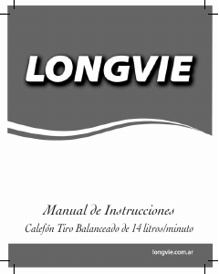 Manual de uso Longvie CB214SF Calentador de agua