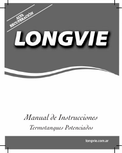 Manual de uso Longvie T860ARF Calentador de agua