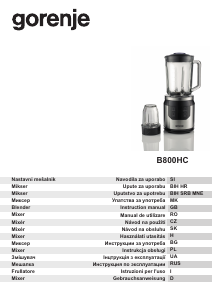 Manuale Gorenje B800HC Frullatore