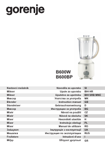 Manual Gorenje B600W Blender