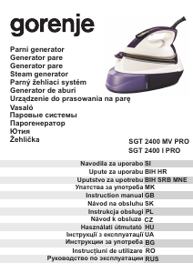 Návod Gorenje SGT2400MVPRO Žehlička