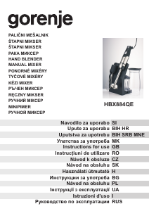 Návod Gorenje HBX884QE Ponorný mixér