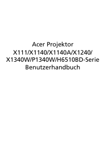 Bedienungsanleitung Acer X1340W Projektor