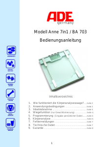 Mode d’emploi ADE BA 703 Anne Pèse-personne