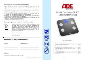 Mode d’emploi ADE BA 905 Dorothea Pèse-personne